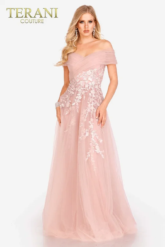 Party Dresses with Ruffled Hem and Bow at the Waist and Satin Ribbon for Ladies' Sweet and Feminine LookTerani Couture 231M0481 Party Dresses with Ruffled Hem and Bow at the Waist and Satin Ribbon for Ladies' Sweet and Feminine LookTerani Couture 231M0481