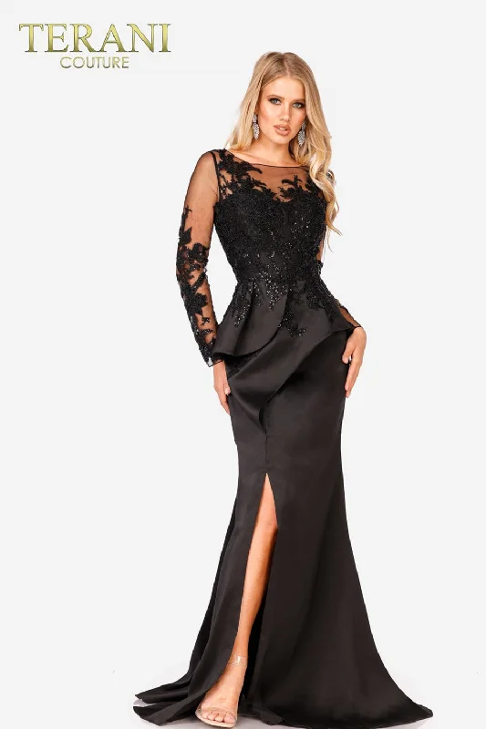 Party Dresses with Sequined Hearts and Satin and Lace Combination for Ladies' Valentine's Day Party RomanceTerani Couture 231M0482 Party Dresses with Sequined Hearts and Satin and Lace Combination for Ladies' Valentine's Day Party RomanceTerani Couture 231M0482