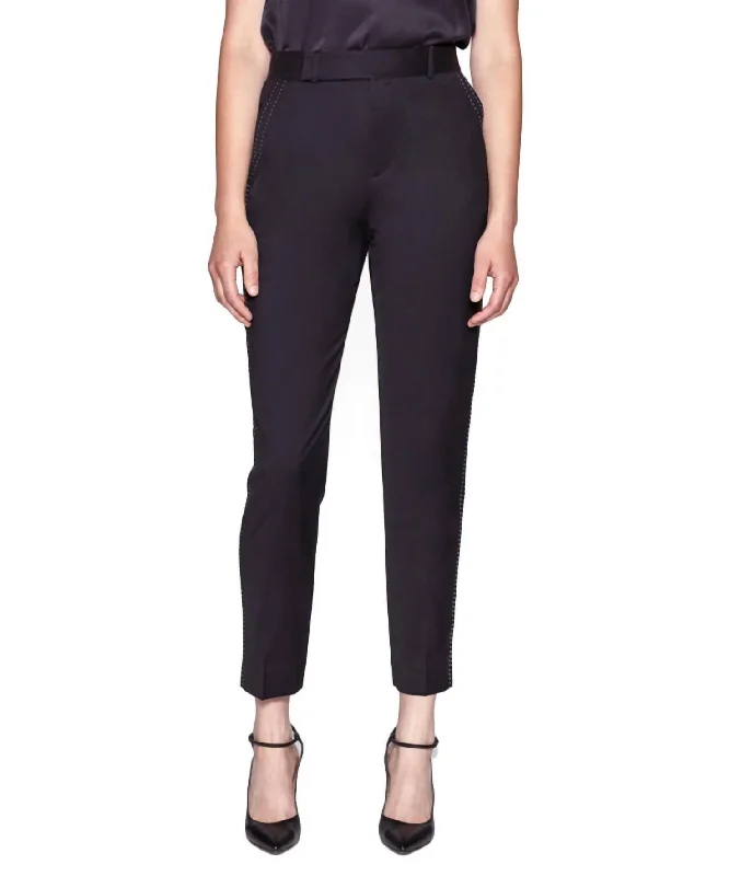 Sequined wide leg jeans for women in a glamorous and party - ready styleWarsaw Wool Trouser In Black