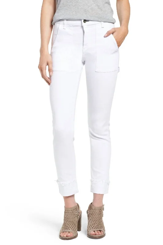 High waisted skinny pants for women in dark colorsWomen Dre Carpenter Skinny Jeans In Aged Bright White