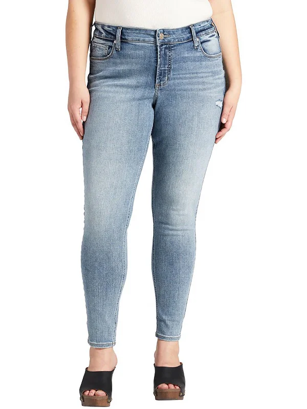 Leatherette pants for women in a cruelty - free optionWomens Denim Light Wash Skinny Jeans