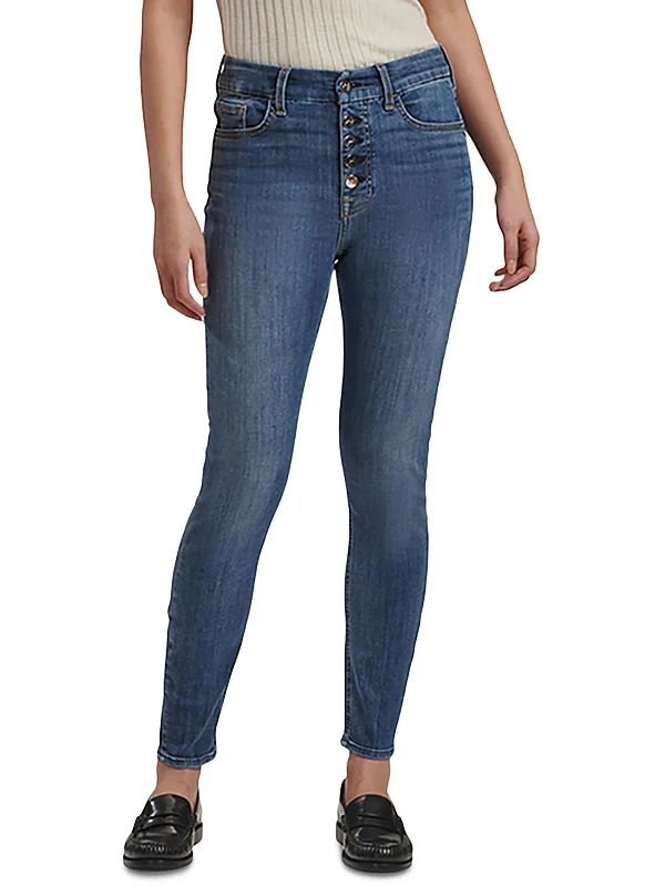 Plaid wide leg pants for women in a preppy styleWomens High Rise Ankle Skinny Jeans