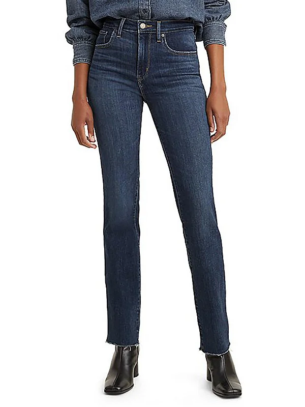 Printed palazzo pants for women in a colorful and trendy styleWomens High-Rise Dark Wash Straight Leg Jeans