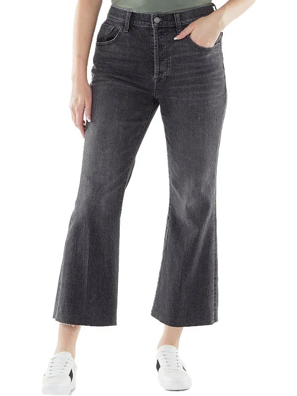 Velvet wide leg pants for women in a luxurious styleWomens High-Rise Easy Boy Bootcut Jeans