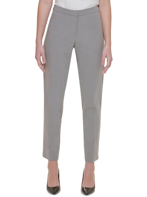 Printed cigarette pants for women in a trendy patternWomens Mid-Rise Solid Ankle Pants