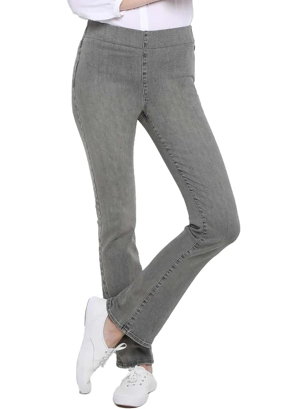 Wide leg silk blend pants for women in a luxurious and flowy styleWomens Slim Pull On Bootcut Jeans