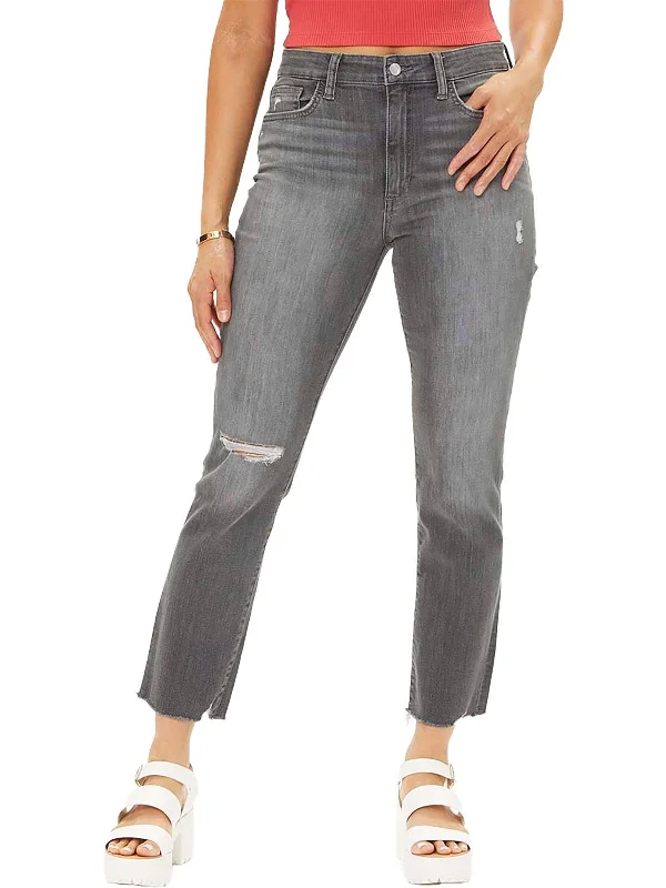 Recycled nylon pants for women in an eco - friendly sporty optionWomens Straight Leg Distressed Ankle Jeans Recycled nylon pants for women in an eco - friendly sporty optionWomens Straight Leg Distressed Ankle Jeans