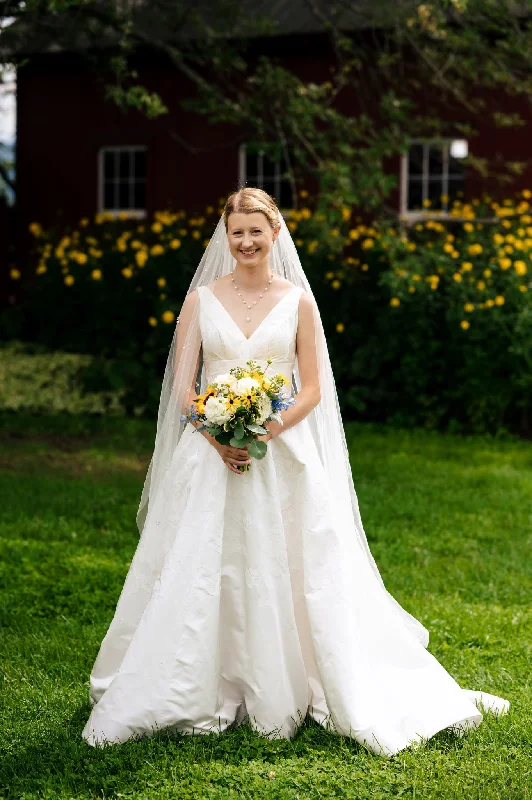 Wedding Dresses with Sequined Stripes and Sheer Back and Embroidered Birds and Belt and Embroidered Floral Patterns for a Bold and Nature Inspired LookAnne Barge Forever Yours Wedding Dresses with Sequined Stripes and Sheer Back and Embroidered Birds and Belt and Embroidered Floral Patterns for a Bold and Nature Inspired LookAnne Barge Forever Yours
