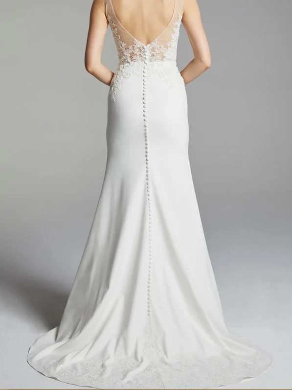 Wedding Dresses with Satin and Lace Trimmed Neckline and Ruffled Sleeves and Embroidered Skirt and Bow at the Back and Belt for a Sophisticated and Girly LookAnne Barge Liz Wedding Dresses with Satin and Lace Trimmed Neckline and Ruffled Sleeves and Embroidered Skirt and Bow at the Back and Belt for a Sophisticated and Girly LookAnne Barge Liz