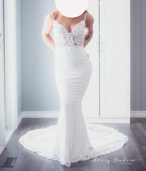 Wedding Dresses with Sequined Hearts and Satin and Lace Combination and Bow at the Waist for a Valentine's Day Wedding RomanceEnzoani Mckinley Wedding Dresses with Sequined Hearts and Satin and Lace Combination and Bow at the Waist for a Valentine's Day Wedding RomanceEnzoani Mckinley