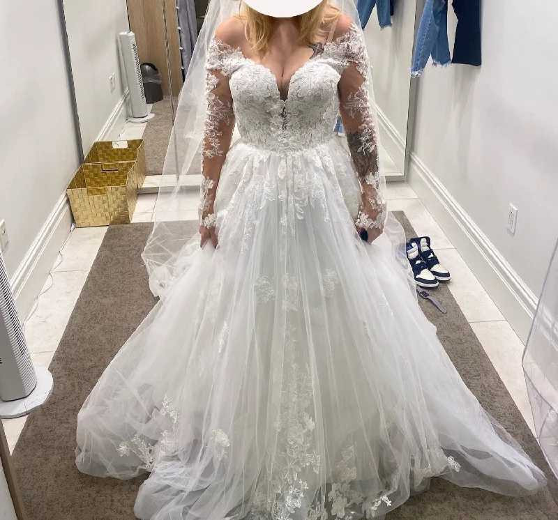 Wedding Dresses with Metallic Studs and Leather Trim and Sequined Belt for an Edgy and Rocker LookEssense of Australia D2939 Wedding Dresses with Metallic Studs and Leather Trim and Sequined Belt for an Edgy and Rocker LookEssense of Australia D2939
