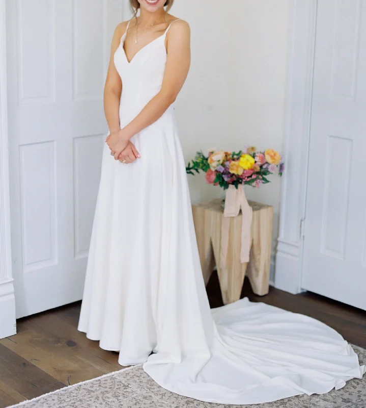 Wedding Dresses with High Neck and Embroidered Back and Sheer Sleeves for a Modest and Intricate LookEssense of Australia D3283 Wedding Dresses with High Neck and Embroidered Back and Sheer Sleeves for a Modest and Intricate LookEssense of Australia D3283