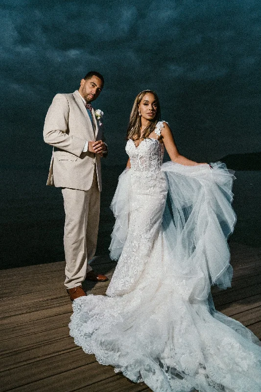 Wedding Dresses with Bell Sleeves and Ruffled Skirt for a Playful LookEve of Milady 4389 Wedding Dresses with Bell Sleeves and Ruffled Skirt for a Playful LookEve of Milady 4389