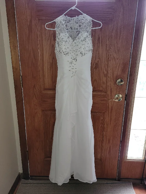 Lace Trimmed Wedding Dresses with Backless Design for a Sexy VibeJJ's House Sleeveless A-Line Wedding Dress Lace Trimmed Wedding Dresses with Backless Design for a Sexy VibeJJ's House Sleeveless A-Line Wedding Dress