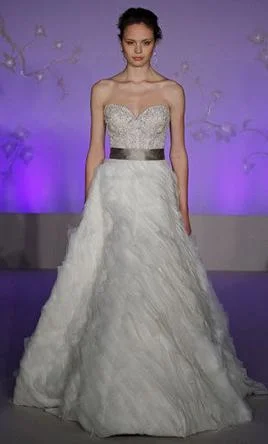 Wedding Dresses with Asymmetric Hem and Sequined Details for a Unique StyleLazaro 3063