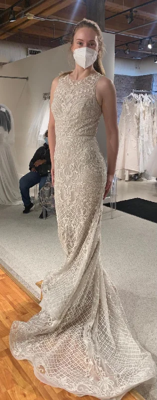 Gothic Style Wedding Dresses with Black Lace for a Mysterious AppealLazaro 3651