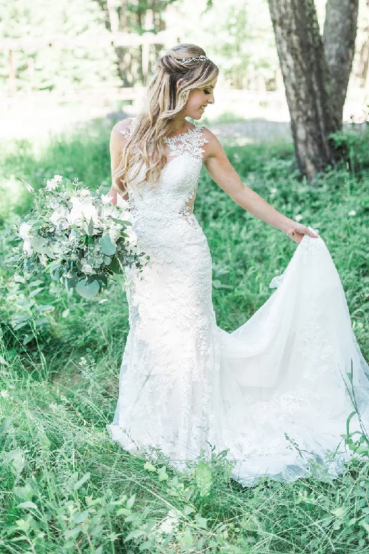 Wedding Dresses with Sheer Panels and Beaded Trim and Embroidered Paisley Patterns and Ruffled Hem and Belt and Embroidered Floral Patterns for a Sultry and Exotic LookLillian West 6485 Wedding Dresses with Sheer Panels and Beaded Trim and Embroidered Paisley Patterns and Ruffled Hem and Belt and Embroidered Floral Patterns for a Sultry and Exotic LookLillian West 6485