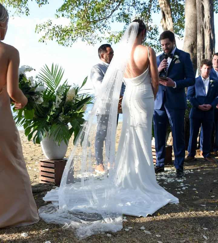 High Neck Wedding Dresses with Sheer Sleeves for a Modest LookMade With Love Archie