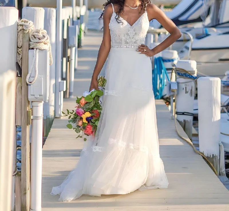 Wedding Dresses with Sequined Hearts and Satin and Lace Combination and Bow at the Waist for a Valentine's Day Wedding RomanceMelissa Sweet MS251209 Wedding Dresses with Sequined Hearts and Satin and Lace Combination and Bow at the Waist for a Valentine's Day Wedding RomanceMelissa Sweet MS251209
