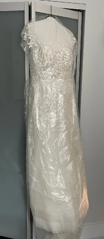 Wedding Dresses with Ruffled Sleeveless Top and Embroidered Skirt and Sequined Bodice for a Dramatic and Artistic LookMira Zwillinger Charla Gown