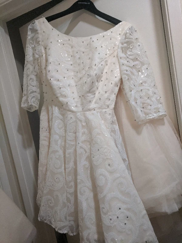 Wedding Dresses with Tassel Hem and Metallic Lace and Sequined Geometric Shapes and Satin Ribbon and Belt for a Boho and Luxurious LookOther Anomalie Wedding Dresses with Tassel Hem and Metallic Lace and Sequined Geometric Shapes and Satin Ribbon and Belt for a Boho and Luxurious LookOther Anomalie