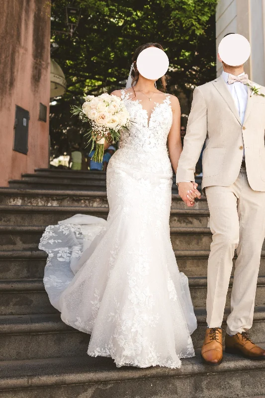 Princess Style Wedding Dresses with Tulle Overlay and Floral EmbroideryOther PA1199 Princess Style Wedding Dresses with Tulle Overlay and Floral EmbroideryOther PA1199