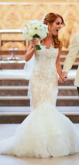 Wedding Dresses with Rhinestone Embellishments and Sheer Sleeves and Tulle Skirt for a Luxurious and Alluring LookPronovias Tarifa Wedding Dresses with Rhinestone Embellishments and Sheer Sleeves and Tulle Skirt for a Luxurious and Alluring LookPronovias Tarifa