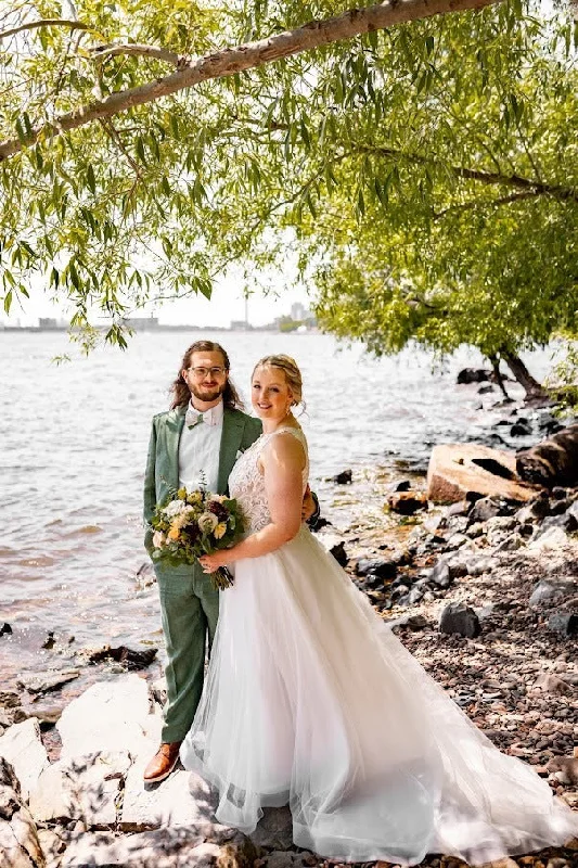 Tulle Wedding Dresses with Beaded Waistband and Multiple Layers for a Graceful LookRebecca Ingram Ardelle Tulle Wedding Dresses with Beaded Waistband and Multiple Layers for a Graceful LookRebecca Ingram Ardelle