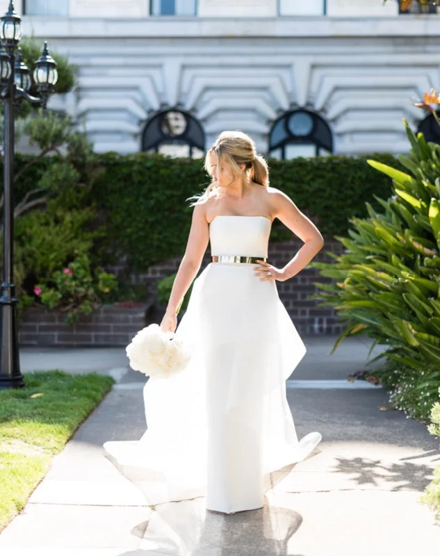 Plaid Wedding Dresses with Satin Trim and Bow for a Preppy StyleRomona Keveza RK6460 Plaid Wedding Dresses with Satin Trim and Bow for a Preppy StyleRomona Keveza RK6460