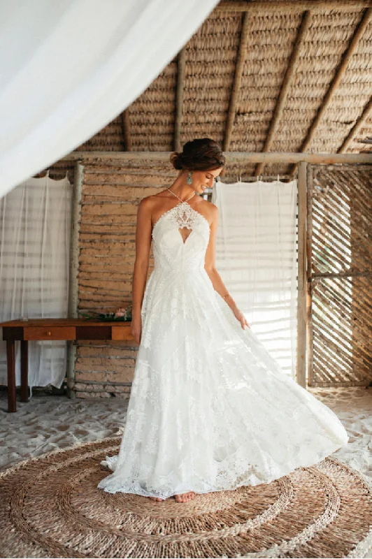 Wedding Dresses with Embroidered Tribal Patterns and Satin Sash and Beaded Waistband and Tulle Skirt for a Cultural and Stylish LookRue De Seine Ferry Night Wedding Dresses with Embroidered Tribal Patterns and Satin Sash and Beaded Waistband and Tulle Skirt for a Cultural and Stylish LookRue De Seine Ferry Night