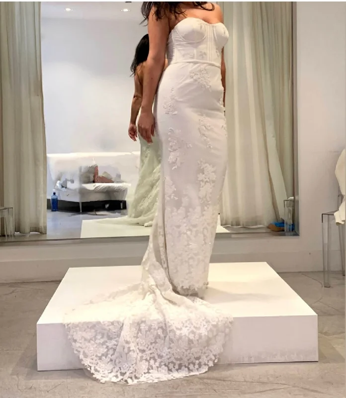 Wedding Dresses with Sequined Geometric Shapes and Lace and Chiffon Blend and Ruffled Sleeves and Belt for a Modern and Dramatic LookSachin and Babi Look 8 Wedding Dresses with Sequined Geometric Shapes and Lace and Chiffon Blend and Ruffled Sleeves and Belt for a Modern and Dramatic LookSachin and Babi Look 8