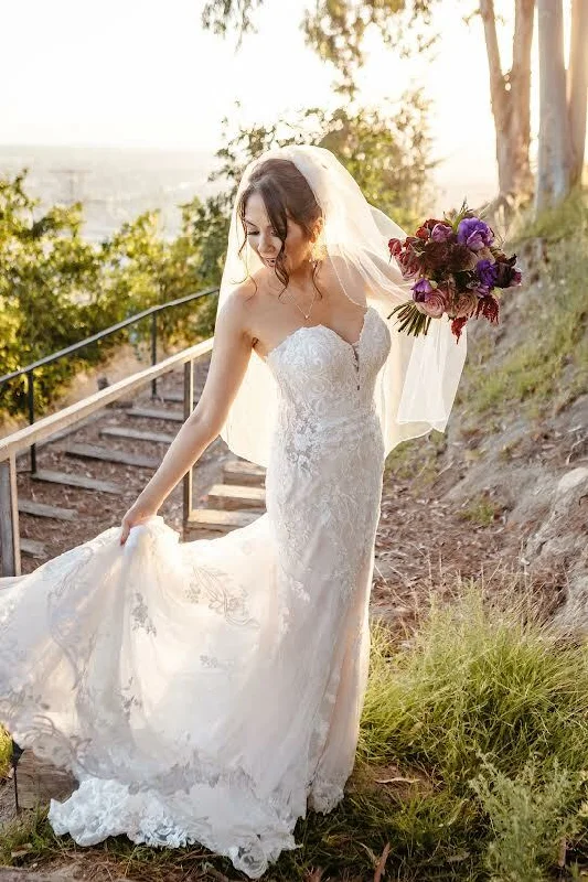 Wedding Dresses with Tulle Overlay and Beaded Bodice and High Low Hem and Embroidered Birds for a Dramatic and Graceful LookSophia Tolli Bronte Y22064 Wedding Dresses with Tulle Overlay and Beaded Bodice and High Low Hem and Embroidered Birds for a Dramatic and Graceful LookSophia Tolli Bronte Y22064