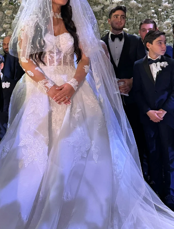 Organza Wedding Dresses with Sparkly Appliques and Beaded Waist for a Fairy Tale LookTony Ward Couture Organza Wedding Dresses with Sparkly Appliques and Beaded Waist for a Fairy Tale LookTony Ward Couture