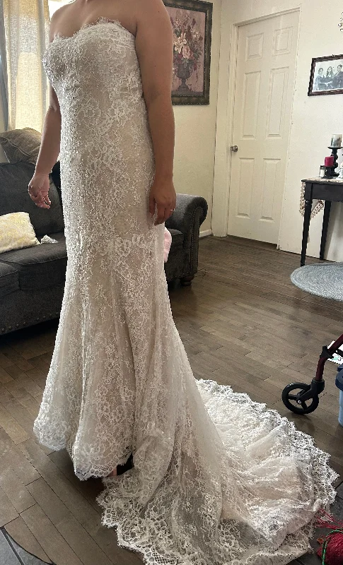 Chiffon Wedding Dresses with Slit and Embroidered Hem for Added EleganceWatters 13108 Chiffon Wedding Dresses with Slit and Embroidered Hem for Added EleganceWatters 13108
