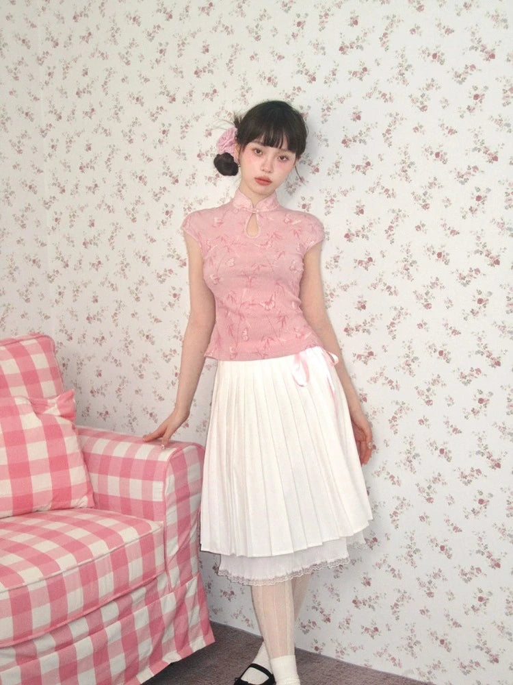 Skirts with a scalloped hem for a delicate touchA-line pleated skirt【s0000007619】