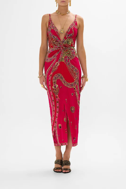 Maxi Dresses for Bridal ShowersSTRAPPY DRESS WITH TWIST FRONT KISSED BY A COBRA