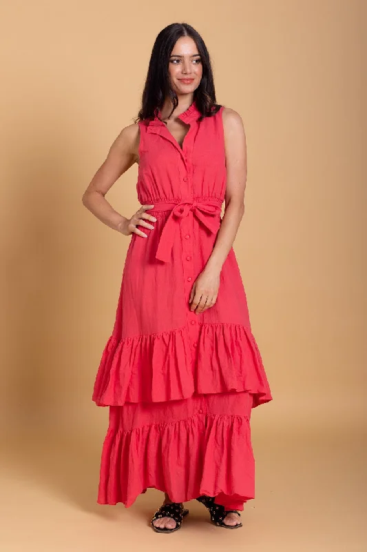 Maxi Dresses with Drawstring Waists for a Relaxed FitBirdie Dress Red