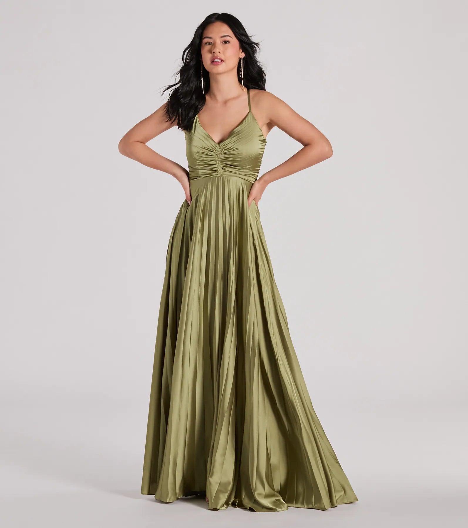 Pure White Maxi Dresses for a Timeless and Elegant LookCharlie Lace-Up A-Line Pleated Satin Formal Dress