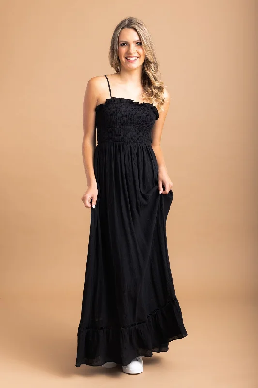 Maxi Dresses for Outdoor Garden WeddingsEllie Maxi Dress Black