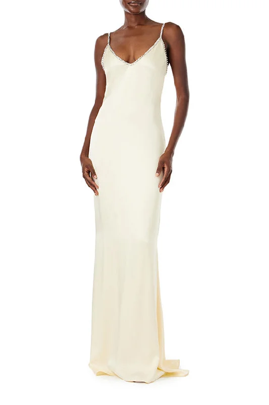 Black Lace Maxi Dresses for a Sexy AppealEmbroidered Satin Slip Gown