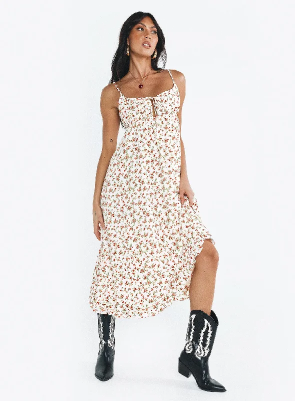 Delicate Pink Maxi Dresses for a Gentle LookEmpress Of Love Maxi Dress White / Red Floral