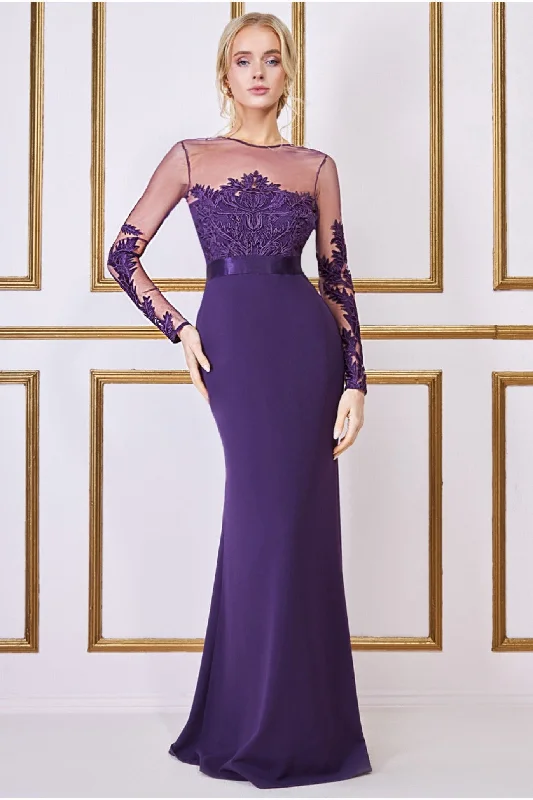 Short - Sleeved Shirt - Style Maxi Dresses for a Casual LookGoddiva Embroidered Mesh & Scuba Maxi - Purple