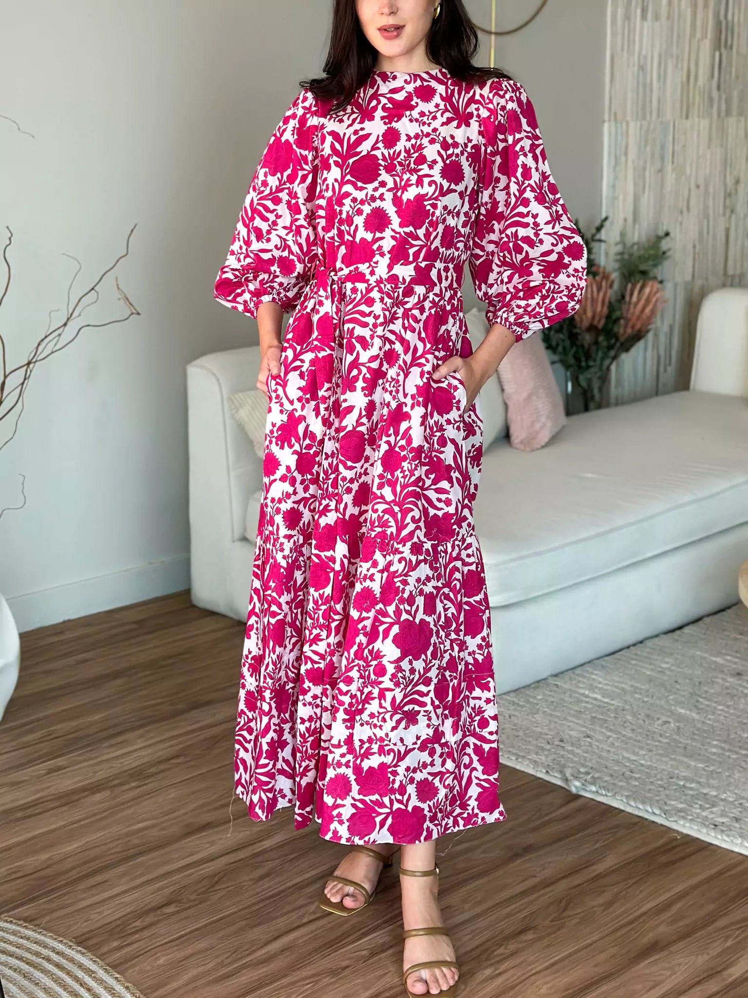 Soft Coral - Fleece Maxi Dresses for a Cozy FeelHermione Long Pink Dress
