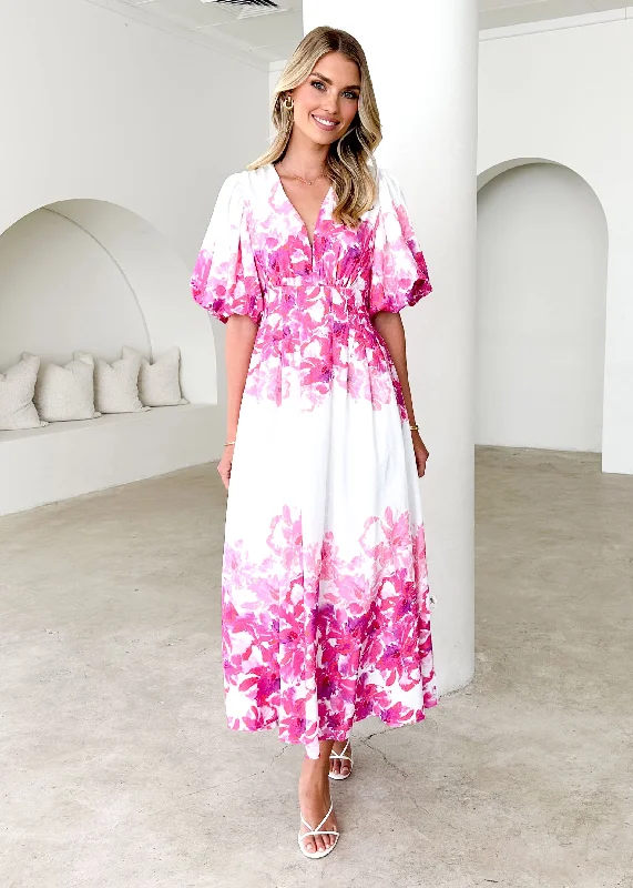 Gothic - Style Black Maxi Dresses for Alternative EventsLumina Maxi Dress - Pink Floral