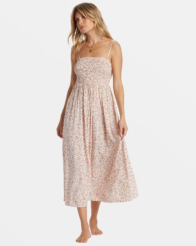 Plus - Size Maxi Dresses with Slimming EffectsOff The Coast Midi Dress - White Cap
