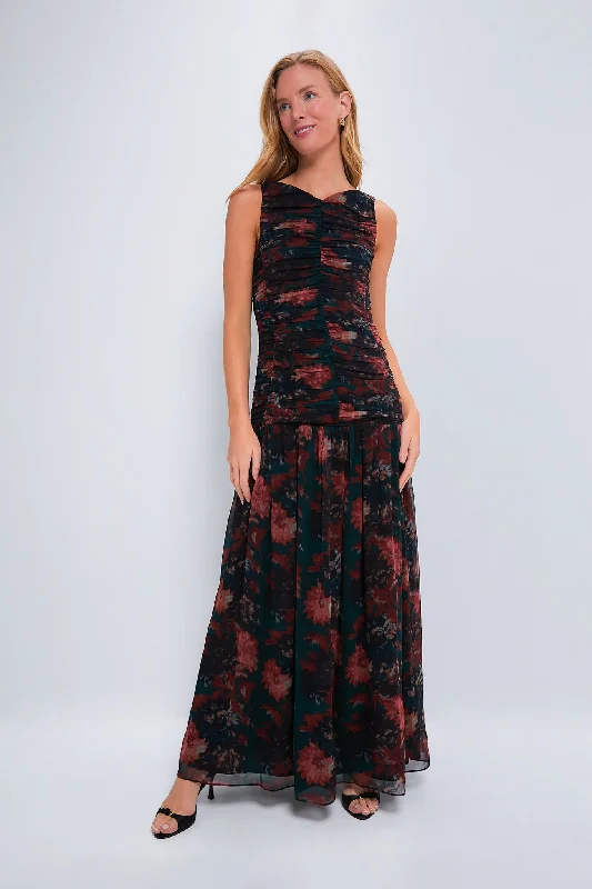 Calming Blue Maxi Dresses for a Soothing LookPersimmon Floral Chiffon Eloise Dress