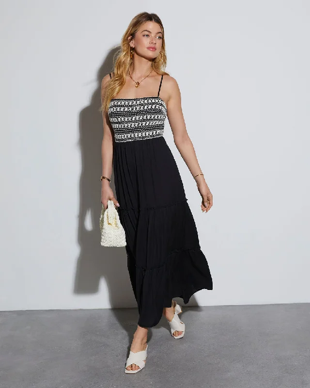 Soft Coral - Fleece Maxi Dresses for a Cozy FeelPetra Striped Tiered Maxi Dress