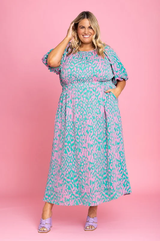 Light Pink Flowy Maxi Dresses for SpringAlice Dress Pink Leopard