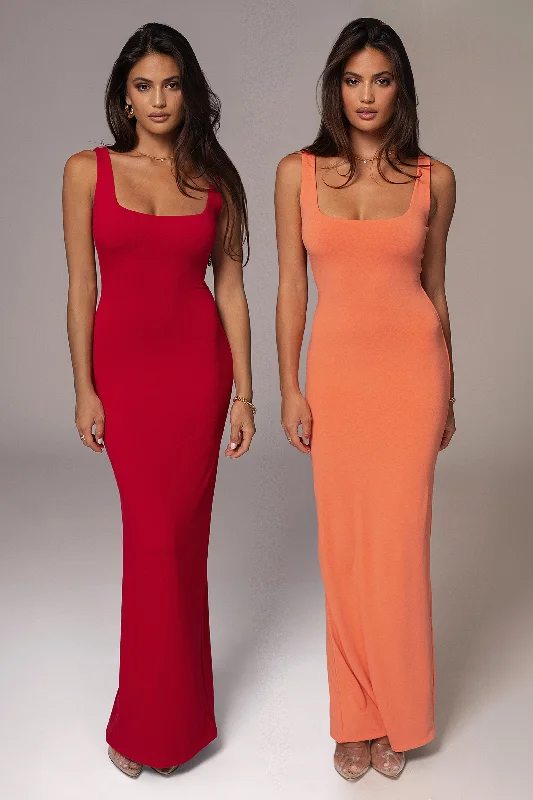 Maxi Dresses with Romantic Bows for a Feminine TouchRed/Orange Keidi Reversible Maxi Dress