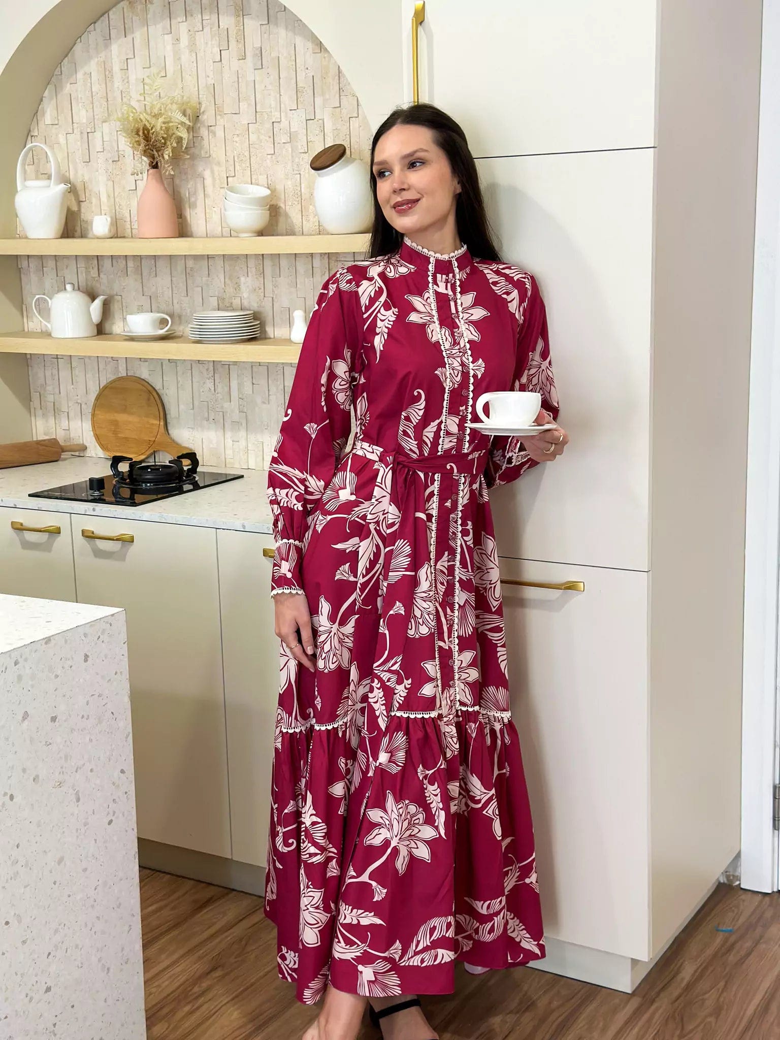 Maxi Dresses with Double - Layered Skirts for a Flowing EffectReinette Long Plum Dress